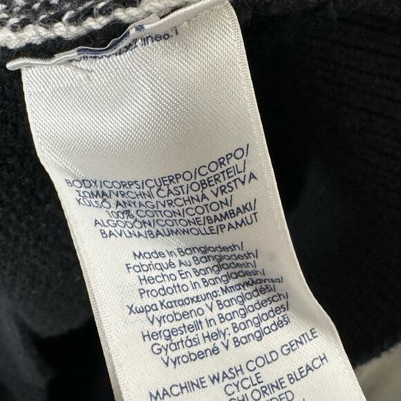 CHAPS / black white red polar bear fair isle button up sweater / L - Picture 5 of 7